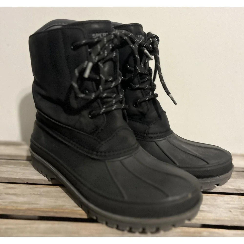 Sperry‎ Harbor Boot Boots Mens Size 5 Black Duck Winter Snow Waterproof